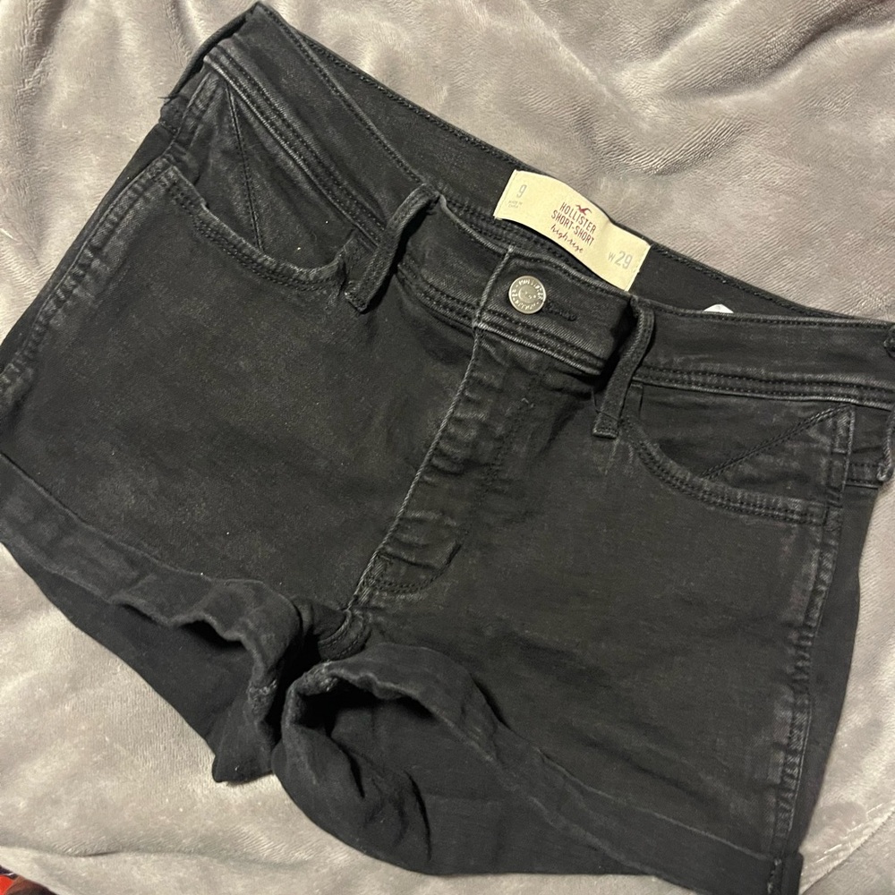 Black Denim Shorts